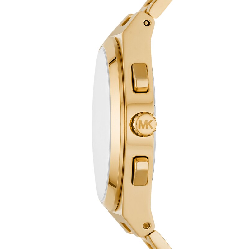 Main Image 2 of Michael Kors Lennox Men's White Chronograph Dial Gold Tone Stainless Steel Bracelet Watch