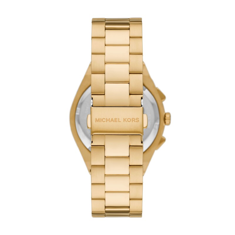 Main Image 3 of Michael Kors Lennox Men's White Chronograph Dial Gold Tone Stainless Steel Bracelet Watch