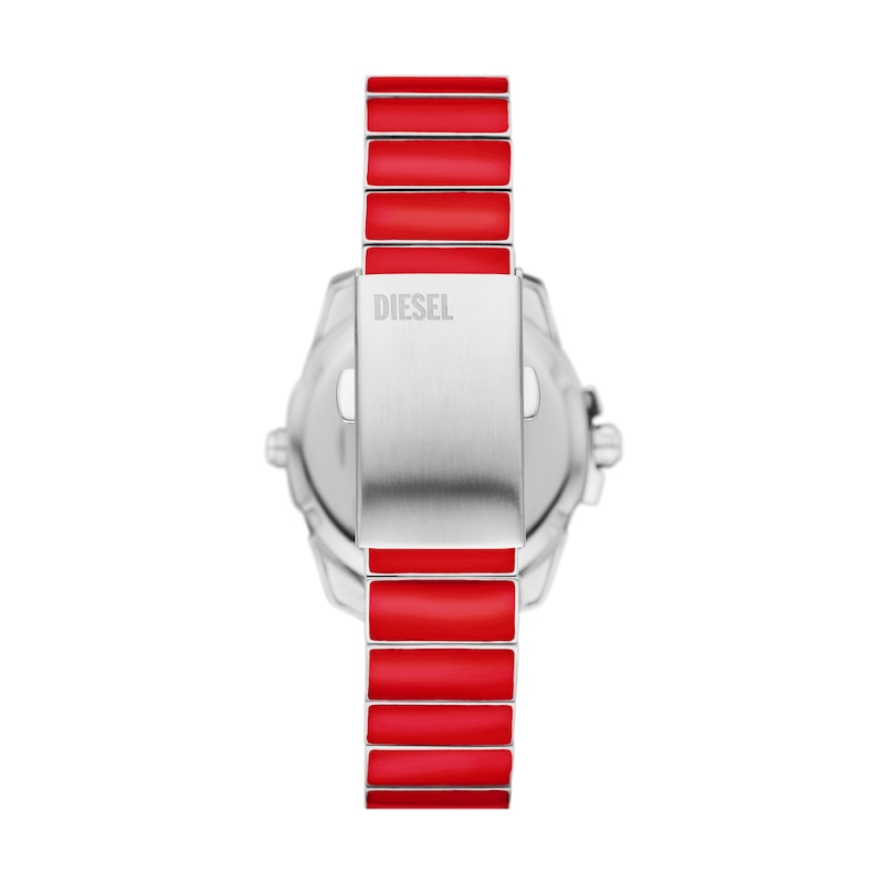 Diesel Men's Digital Red Enamel And Stainless Steel Bracelet Watch