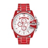 Thumbnail Image 0 of Diesel Mega Chief Men's Chronograph Silver Dial Red Enamel And Stainless Steel Bracelet Watch