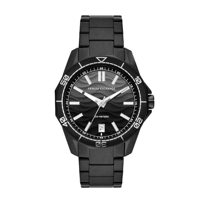 Main Image 1 of Armani Exchange Men's Black Dial & Black IP Bracelet Watch