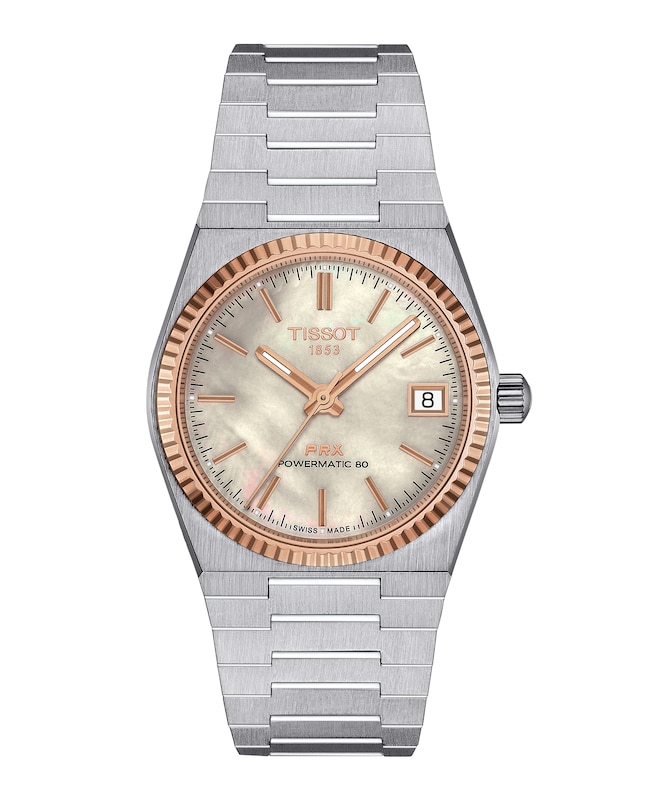 Tissot PRX Ladies' Rose Gold Bezel & Stainless Steel Bracelet Watch