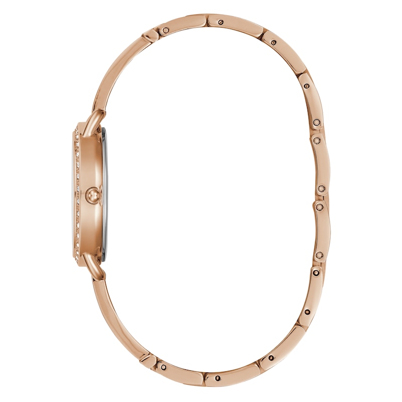 Guess Ladies' Rose Gold Tone Half Bangle Bracelet Watch | H.Samuel