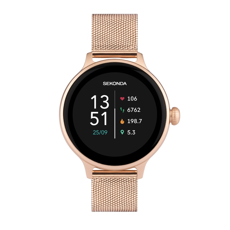 Main Image 1 of Sekonda Connect Ladies' Rose Gold Mesh Stainless Steel Strap Smart Watch