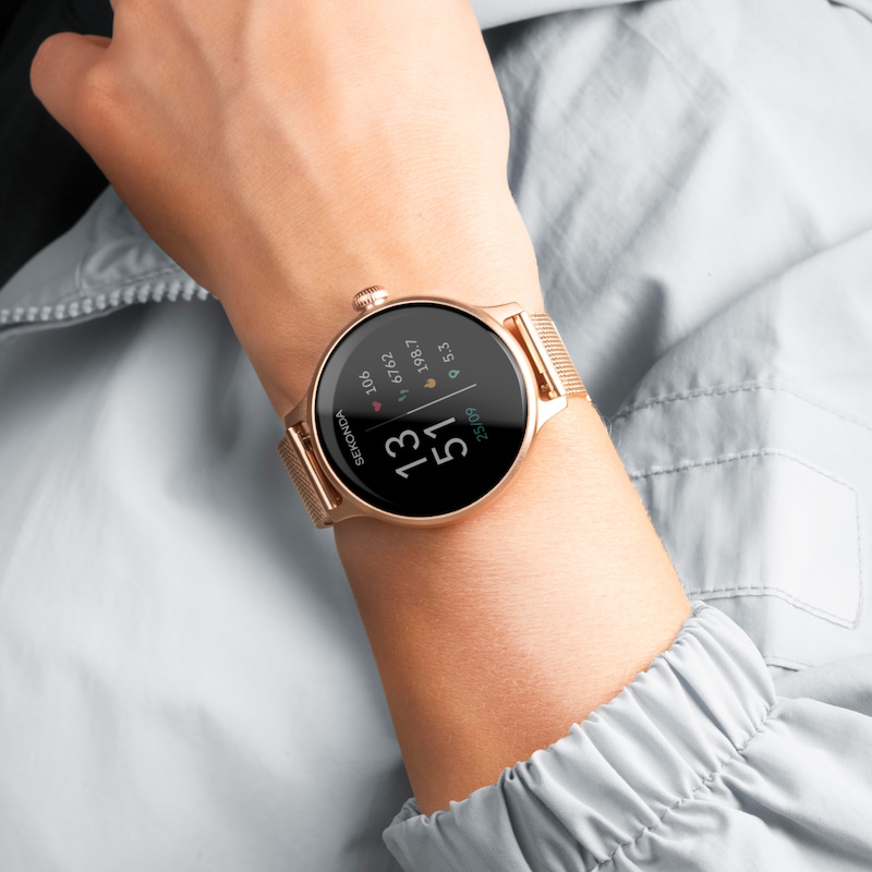 Main Image 3 of Sekonda Connect Ladies' Rose Gold Mesh Stainless Steel Strap Smart Watch