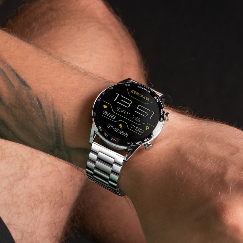 Main Image 3 of Sekonda Active Plus Men's Silver Stainless Steel Bracelet Smart Watch