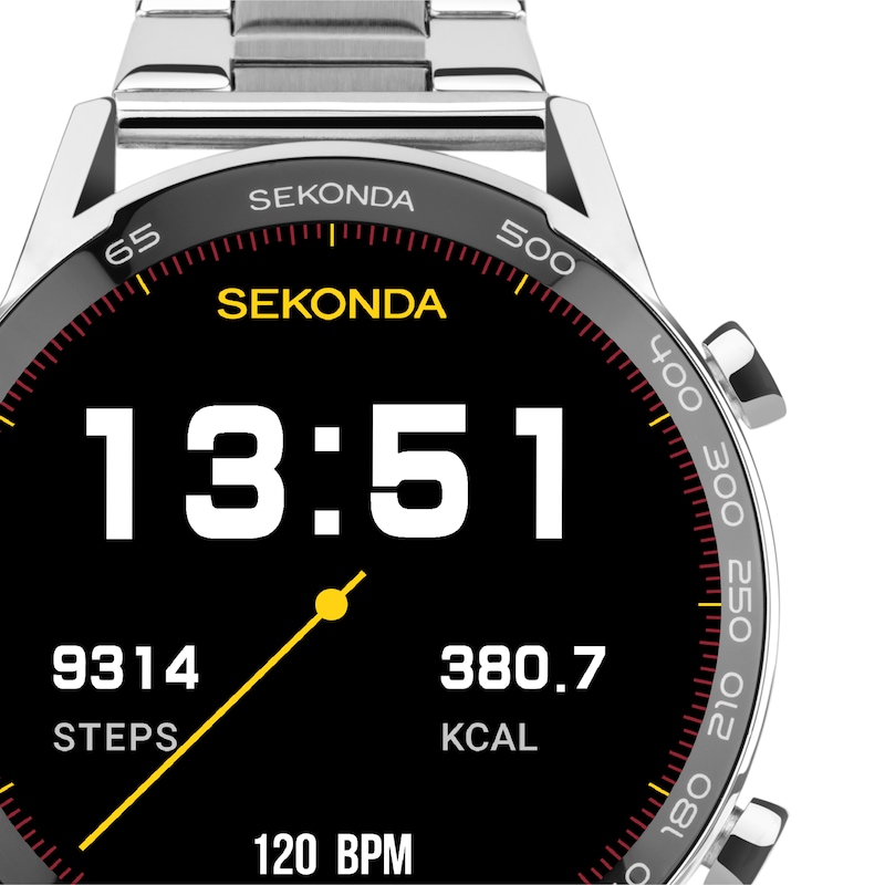 Main Image 4 of Sekonda Active Plus Men's Silver Stainless Steel Bracelet Smart Watch