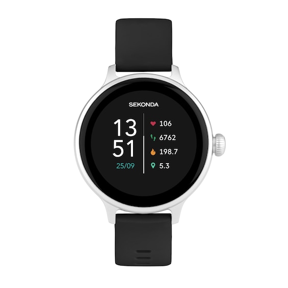 Sekonda Connect Ladies Black Silicone Strap Smart Watch