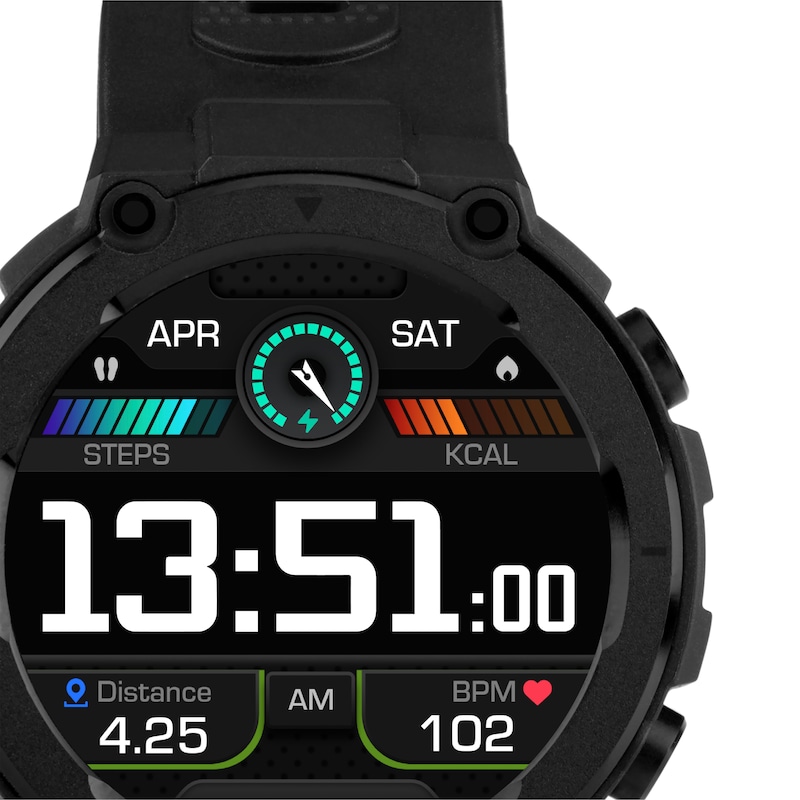 Sekonda Alpine Men's Black Plastic Strap Smart Watch
