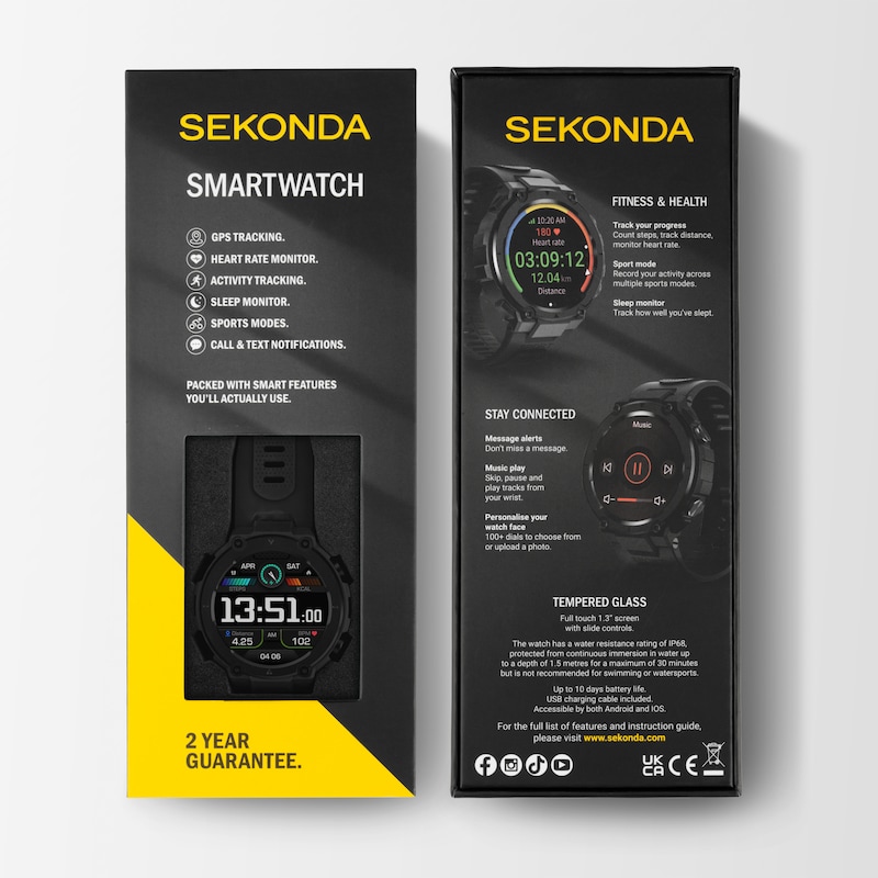 Main Image 8 of Sekonda Alpine Men's Black Plastic Strap Smart Watch