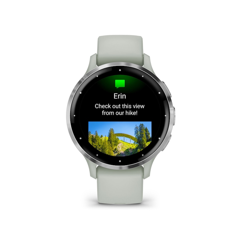 Main Image 7 of Garmin Venu 3S Sage Grey Passivated Silicone Strap Smartwatch