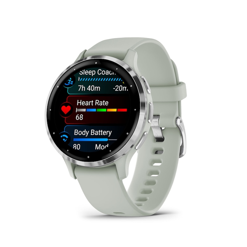 Main Image 8 of Garmin Venu 3S Sage Grey Passivated Silicone Strap Smartwatch