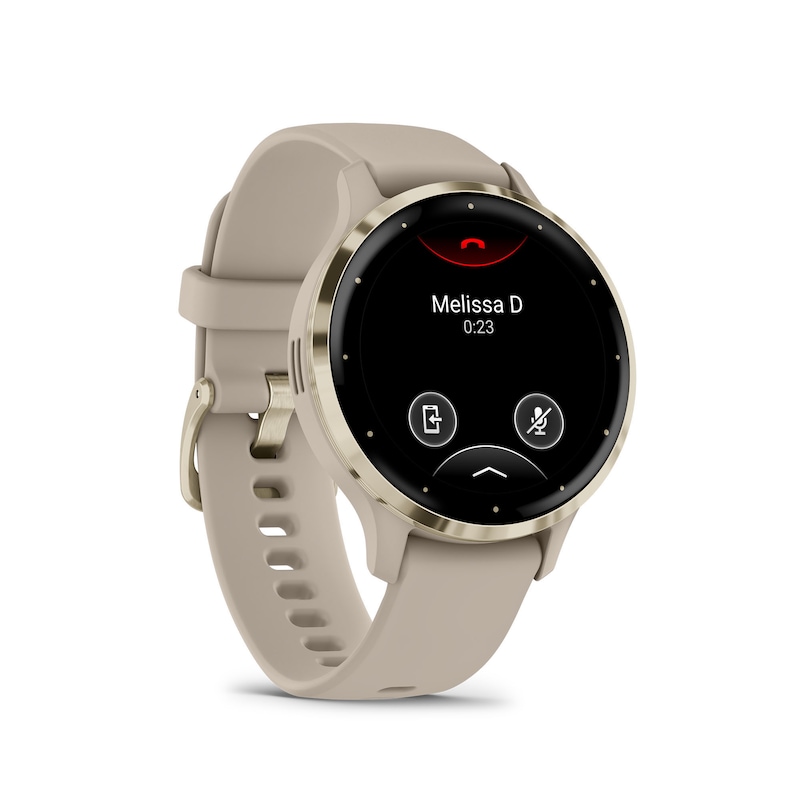 Main Image 6 of Garmin Venu 3S Ladies' French Grey And Soft Gold Silicone Strap Smartwatch