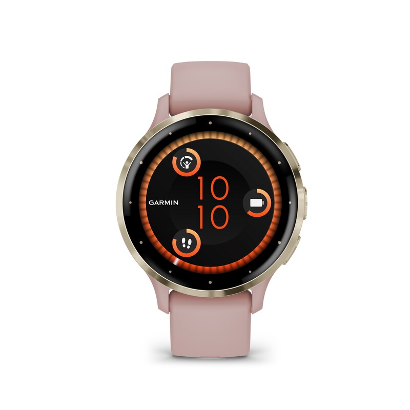 Main Image 1 of Garmin Venu 3S Ladies' Dust Rose And Soft Gold Silicone Strap Smartwatch