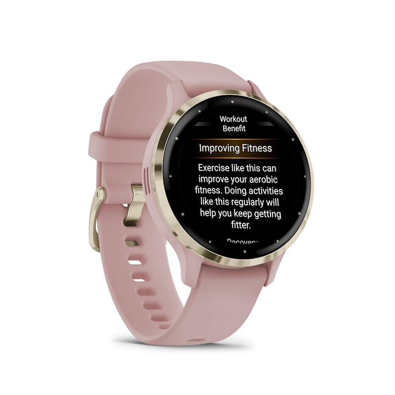 Main Image 2 of Garmin Venu 3S Ladies' Dust Rose And Soft Gold Silicone Strap Smartwatch