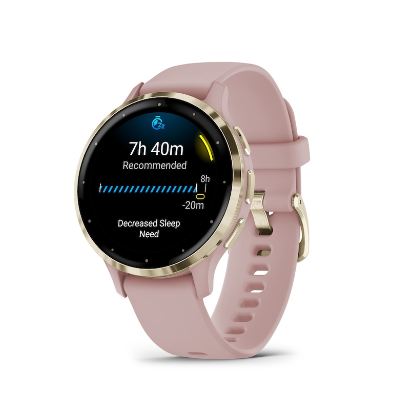 Main Image 3 of Garmin Venu 3S Ladies' Dust Rose And Soft Gold Silicone Strap Smartwatch