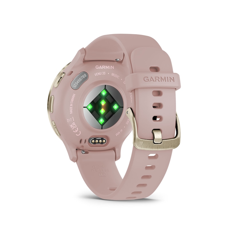 Garmin Venu 3S Ladies' Dust Rose And Soft Gold Silicone Strap Smartwatch