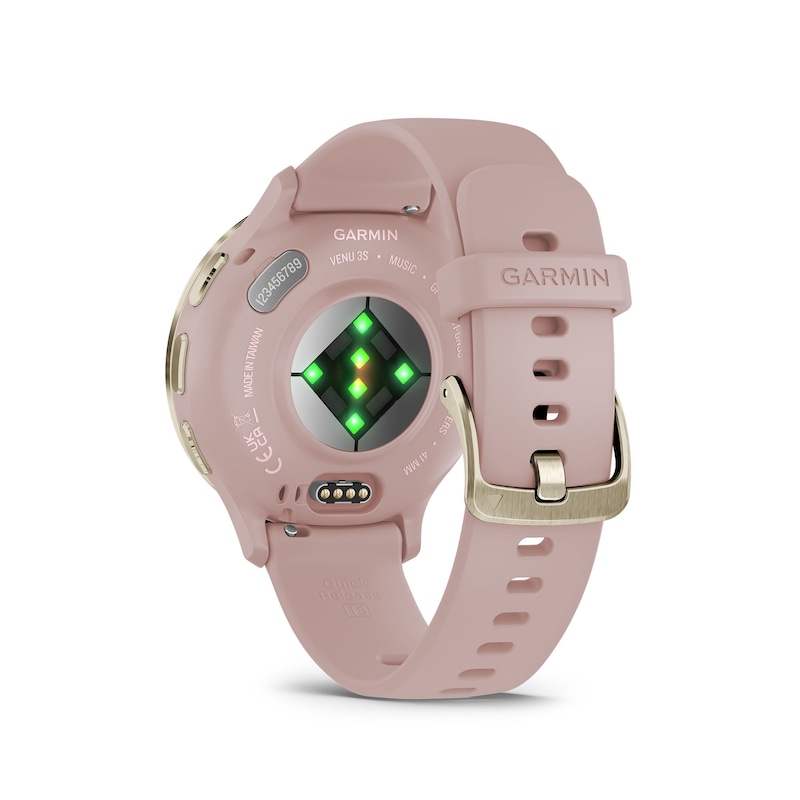 Main Image 5 of Garmin Venu 3S Ladies' Dust Rose And Soft Gold Silicone Strap Smartwatch