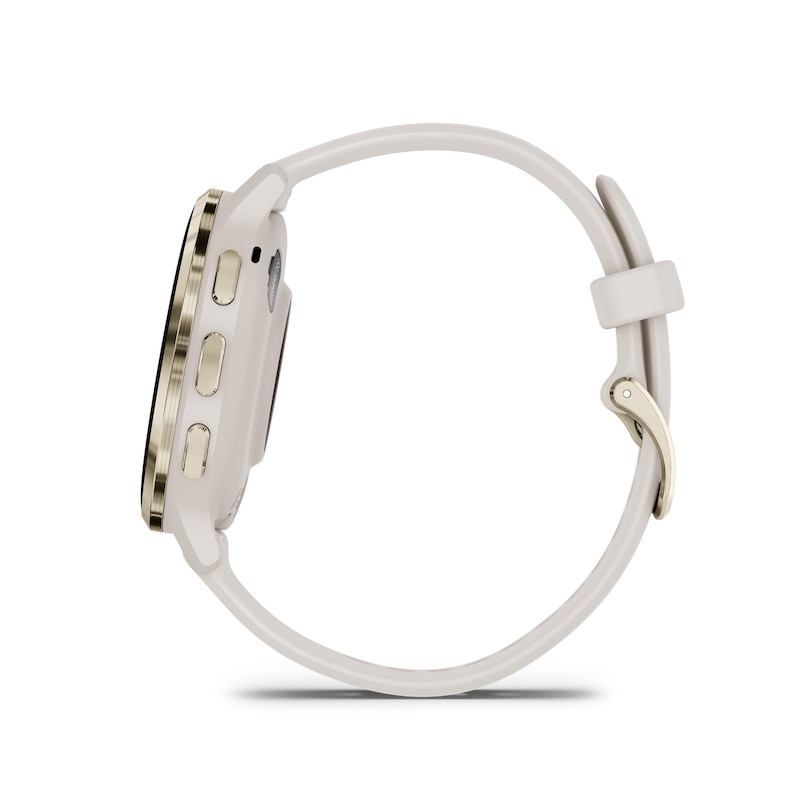 Main Image 4 of Garmin Venu 3S Ladies' Ivory And Soft Gold Silicone Strap Smartwatch