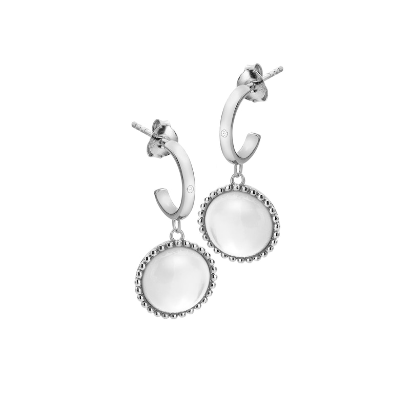 Hot Diamonds Sterling Silver Mother of Pearl Beaded Edge Drop Earrings