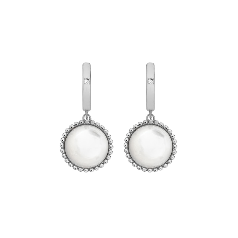 Main Image 2 of Hot Diamonds Sterling Silver Mother of Pearl Beaded Edge Drop Earrings