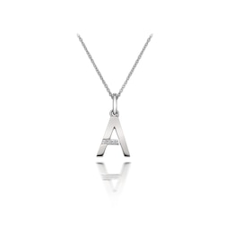 Hot Diamonds Sterling Silver Diamond Set Micro 'A' Pendant Necklace