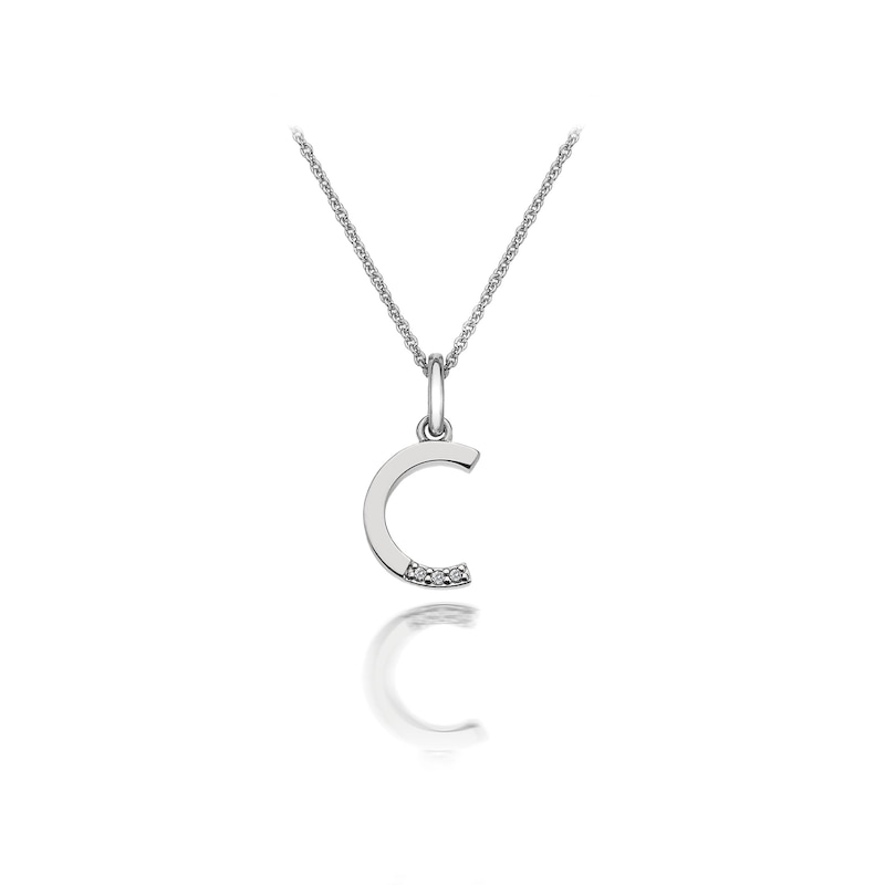 Hot Diamonds Sterling Silver Diamond Set Micro 'C' Pendant Necklace