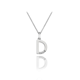 Hot Diamonds Sterling Silver Diamond Set Micro 'D' Pendant Necklace