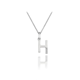 Hot Diamonds Sterling Silver Diamond Set Micro 'H' Pendant Necklace