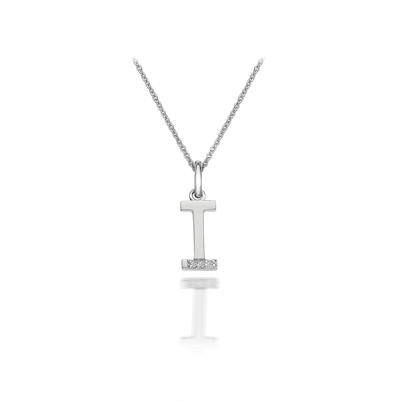 Main Image 1 of Hot Diamonds Sterling Silver Diamond Set Micro 'I' Pendant Necklace