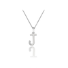 Thumbnail Image 0 of Hot Diamonds Sterling Silver Diamond Set Micro 'J' Pendant Necklace
