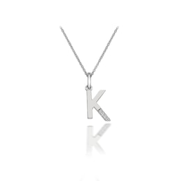 Hot Diamonds Sterling Silver Diamond Set Micro 'K' Pendant Necklace