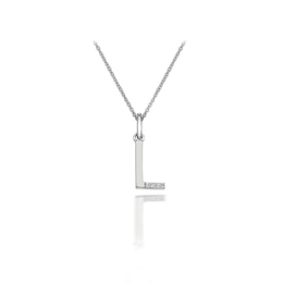 Hot Diamonds Sterling Silver Diamond Set Micro 'L' Pendant Necklace