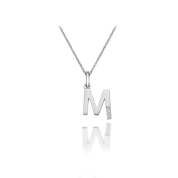 Hot Diamonds Sterling Silver Diamond Set Micro 'M' Pendant Necklace