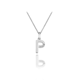 Hot Diamonds Sterling Silver Diamond Set Micro 'P' Pendant Necklace