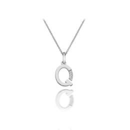 Hot Diamonds Sterling Silver Diamond Set Micro 'Q' Pendant Necklace