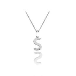 Hot Diamonds Sterling Silver Diamond Set Micro 'S' Pendant Necklace