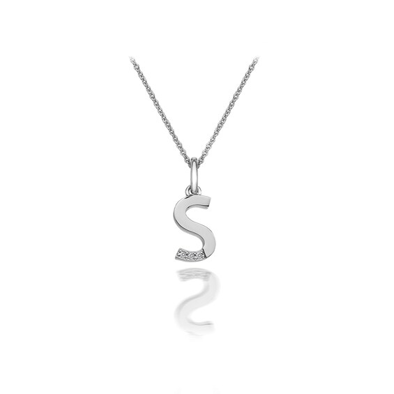 Hot Diamonds Sterling Silver Diamond Set Micro S Pendant Necklace