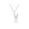 Thumbnail Image 1 of Hot Diamonds Sterling Silver Diamond Set Micro 'W' Pendant Necklace