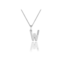 Hot Diamonds Sterling Silver Diamond Set Micro 'W' Pendant Necklace
