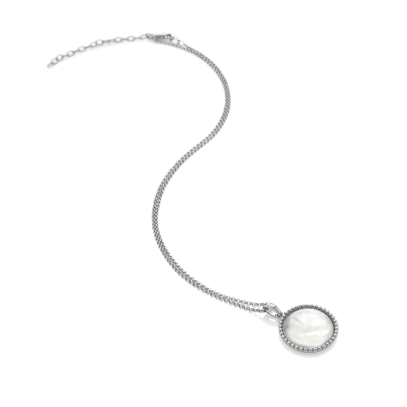 Main Image 1 of Hot Diamonds Sterling Silver Mother of Pearl Beaded Edge Pendant Necklace