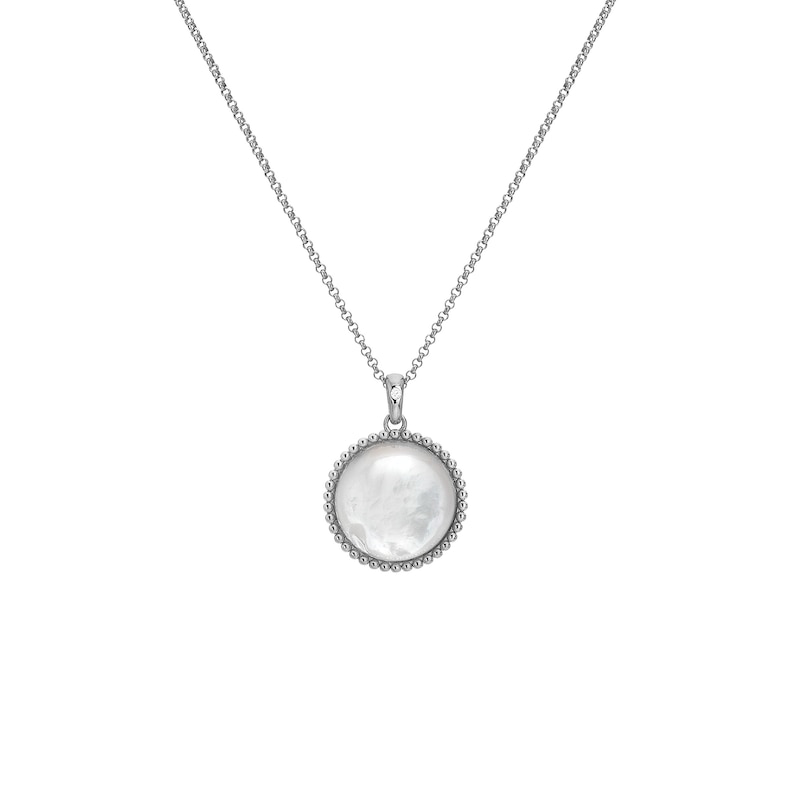 Main Image 2 of Hot Diamonds Sterling Silver Mother of Pearl Beaded Edge Pendant Necklace