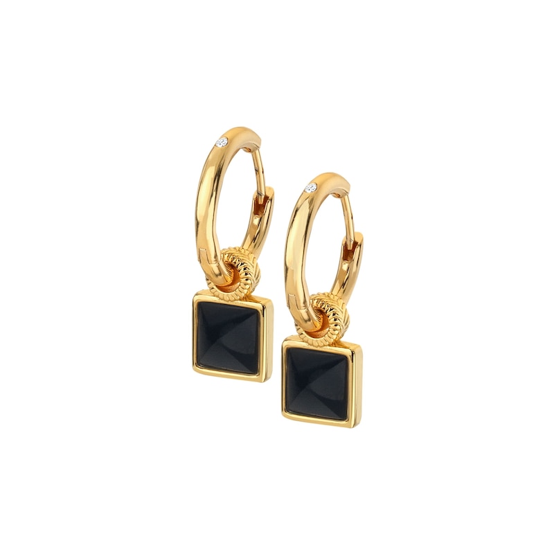 Hot Diamonds X Jac Jossa 18ct Yellow Gold Plated Black Onyx Drop Earrings