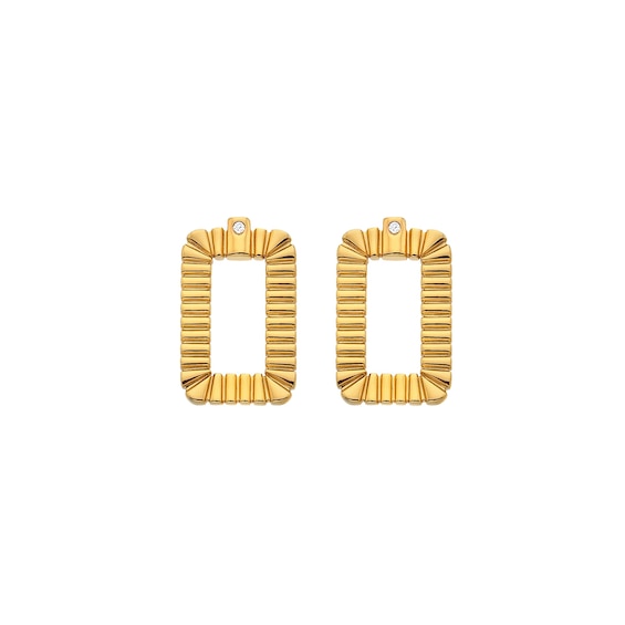 Hot Diamonds X Jac Jossa 18ct Yellow Gold Plated Grid Rectan