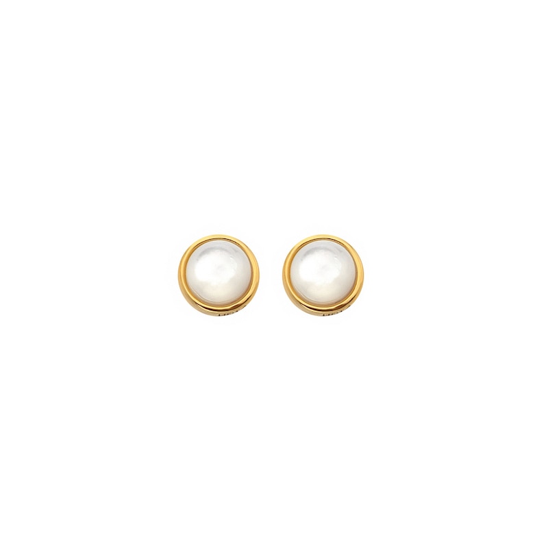 Main Image 1 of Hot Diamonds X Jac Jossa 18ct Yellow Gold Plated Mother Of Pearl Stud Earrings