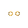 Thumbnail Image 1 of Hot Diamonds X Jac Jossa 18ct Yellow Gold Plated Hexagon White Topaz Stud Earrings
