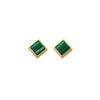 Thumbnail Image 1 of Hot Diamonds X Jac Jossa 18ct Yellow Gold Plated Revive Malachite Square Stud Earrings