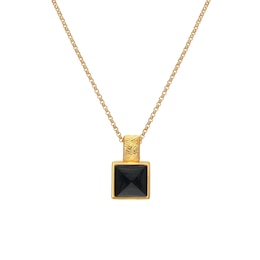 Hot Diamonds X Jac Jossa 18ct Yellow Gold Plated Black Onyx Pendant Necklace