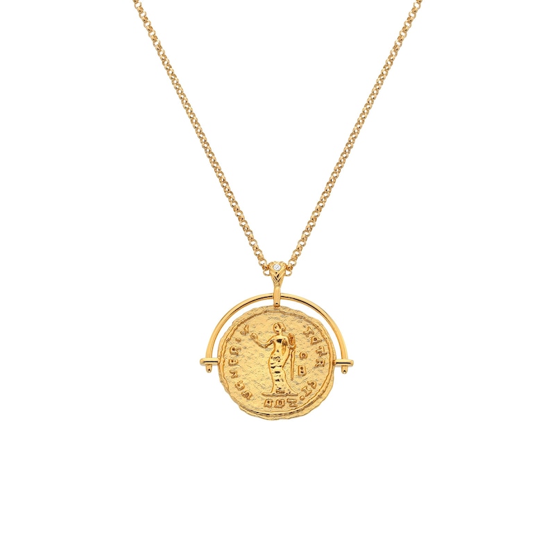 Main Image 1 of Hot Diamonds X Jac Jossa 18ct Yellow Gold Plated Venus Arc Coin Pendant Necklace