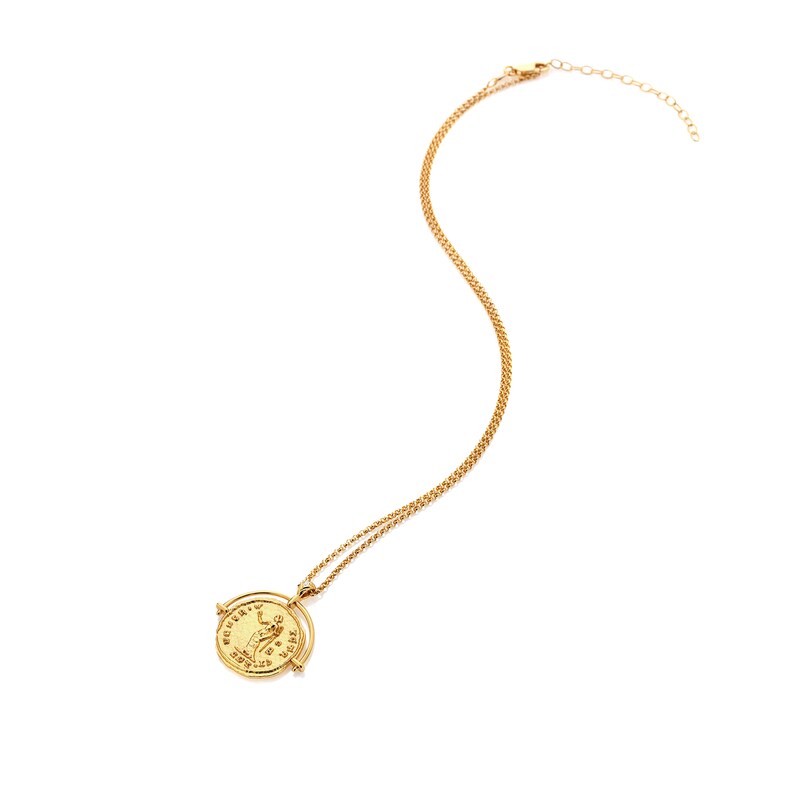 Main Image 2 of Hot Diamonds X Jac Jossa 18ct Yellow Gold Plated Venus Arc Coin Pendant Necklace